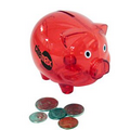 4"x 3"x 3 1/2" Red Piggy Bank